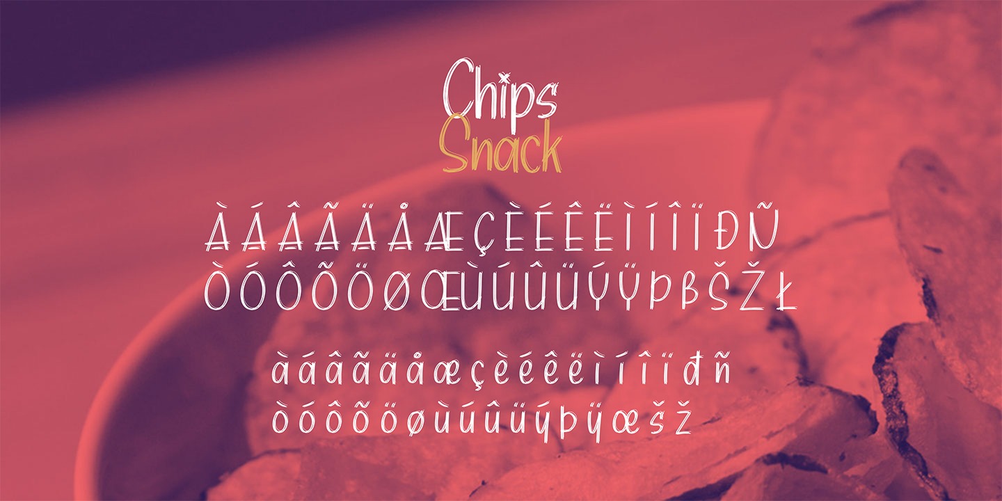 Beispiel einer Chips Snack Regular-Schriftart